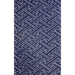 Nuloom Hand hooked Modern Byway Navy Rug (86 X 116)