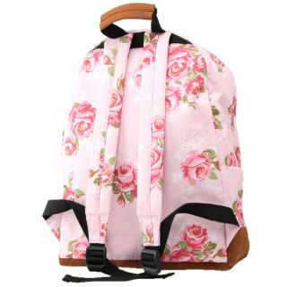 Mi Pac Floral Pink Rose Print Backpack      Womens Accessories