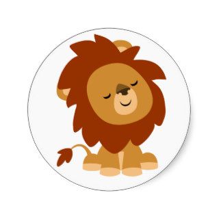 Cute Peaceful Cartoon Lion Sticker