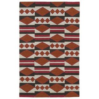 Flatweave Tribeca Orange Wool Rug (5 X 8)