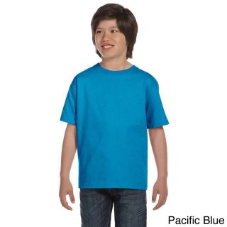 Fruit Of The Loom Youth Cotton Lofteez Hd T shirt Blue Size L (14 16)
