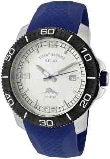 Tommy Bahama Relax RLX1134  Watches,Mens Pelican Bayshore Silver Textured Dial Blue Polyurethane, Casual Tommy Bahama Relax Quartz Watches
