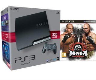 Playstation 3 PS3 Slim 320GB Console Bundle (Includes MMA Mixed Martial Arts)      Games Consoles