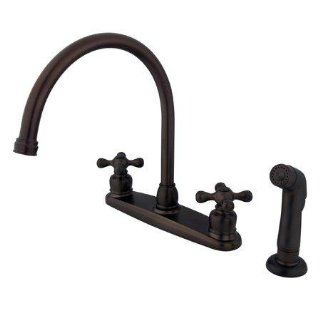Elements of Design EB725AXSP Vintage Gooseneck Kitchen Faucet with Sprayer, Oil Rubbed Bronze   Touch On Kitchen Sink Faucets  