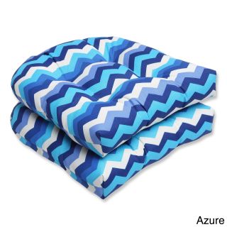 Pillow Perfect Panama Wave Wicker Seat Outdoor Cushions (set Of 2)