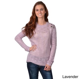Journee Collection Journee Collection Juniors Longsleeve Scoop Neck Sweater Purple Size S (1  3)
