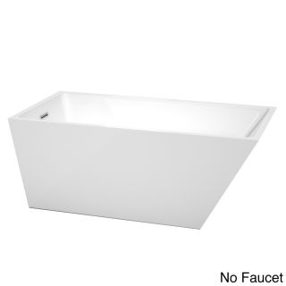 Hannah 59 inch White Acrylic Soaking Bathtub