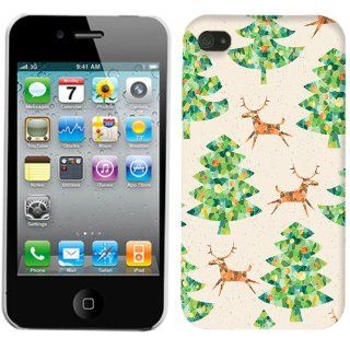Apple iPhone 4 & 4S Reindeer and Christmas Trees Pattern Phone Case Cover Cell Phones & Accessories