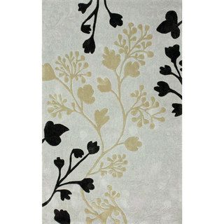 Nuloom Gray Floral Handmade Rug (76 X 96)