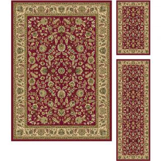 Lagoon Red Traditional Area Rug Set