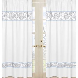 Sweet Jojo Designs Avery Grey/ Blue Curtain Panels (set Of 2)