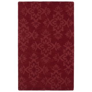 Trends Red Damask Wool Rug (5 X 8)