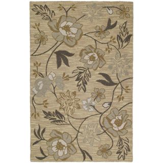 Lawrence Wheat Floral Hand tufted Wool Rug (2 X 3)