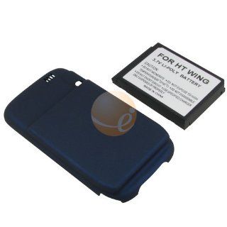 Li Ion Extended Battery + Door for HTC Wing P4350, Blue Electronics