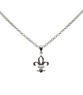 OWC Sterling silver Fleur de Lis with diamond band 0.03 ct tw OWC Jewelry