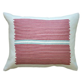 Balanced Design Hand Printed Louis Stripe Pillow LLOU Color Red / Blue Stripe