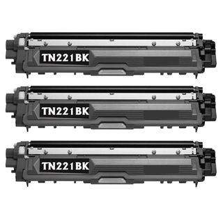 Brother Tn221bk Remanufactured Compatible Black Toner Cartridges (pack Of 3)