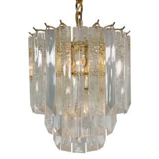 Made In Usa 4 light Acrylic Crystal Chandelier With Brass Finish
