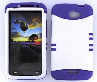 For Htc One X S720e Non Slip White Heavy Duty Case + Light Purple Rubber Skin Accessories Cell Phones & Accessories