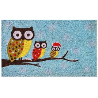 Cozy Owls Coir With Vinyl Back Doormat (15 X 25)