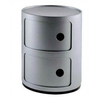Kartell Componibili Round Two Doors 4966 Color Silver