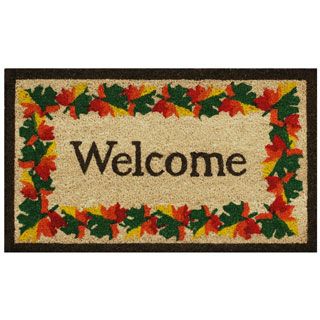 Fall Border Welcome coir With Vinyl Backing Doormat (17 inches X 29 inches)