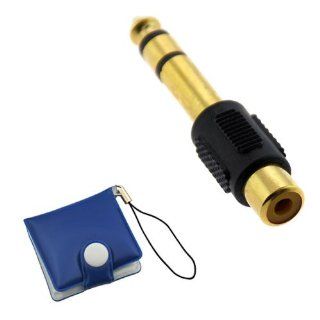 BIRUGEAR RCA Female Jack to 1/4 Inch (6.35mm) Male Mono Stereo Audio Plug Adapter + Memory Card Case Electronics