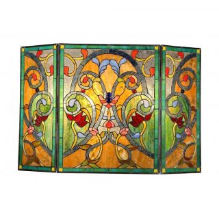 Tiffany style Victorian Design Fireplace Screen