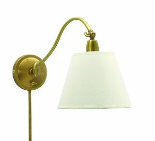 House Of Troy HP725 WB WL Hyde Park Wall Sconce Lamp, Weather Brass with White Linen Shade    