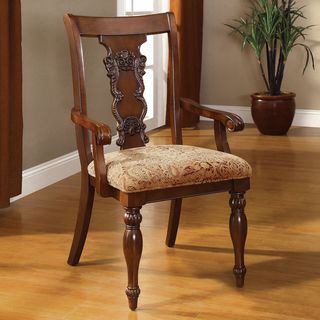 Furniture Of America Ella Dark Oak Accent Arm Chair (set Of 2)