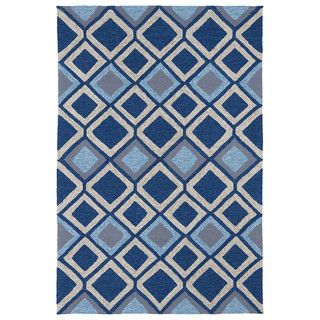 Indoor/ Outdoor Fiesta Moroccan Blue Rug (9 X 12)