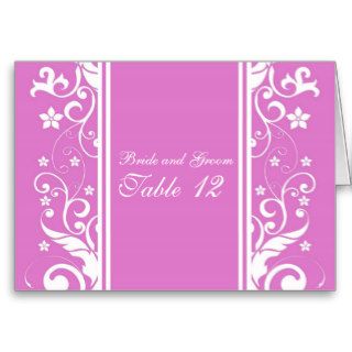 Luxury Pink Floral Damask Table number card Card