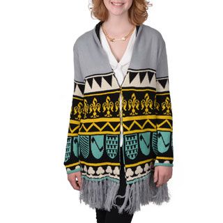 Journee Collection Juniors Fringed Open Front Cardigan