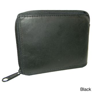 Mens Leather Bifold Two pocket Zipper Wallet