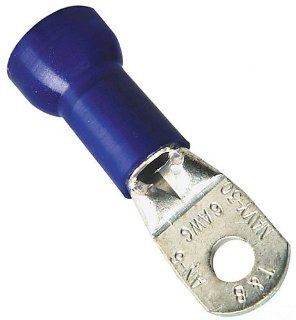 Stakon RJ727 Ring Terminal, Standard, Large, Nylon Insulated, 2.34 Inch Length by 0.83 Inch Width, Blue, 50 Pack