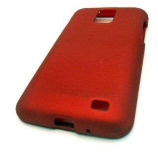 Samsung Galaxy S2 II Skyrocket i727 Red Solid Rubberized Feel Rubber Coated Design Case Skin Cover Protector AT&T Cell Phones & Accessories