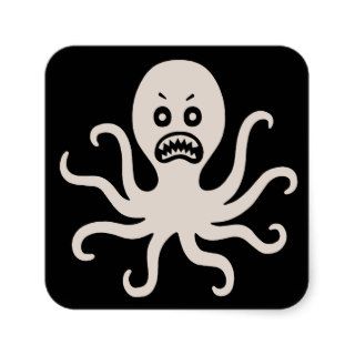 Scary Octopus Square Stickers