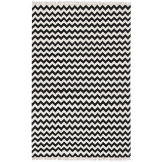 Hand Woven Black Electro Wool Flat Weave (4 X 6)