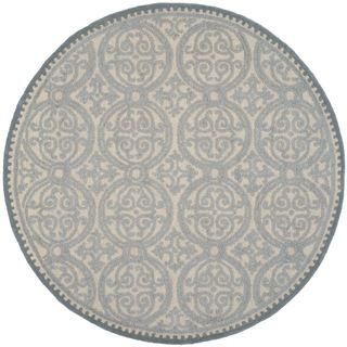 Safavieh Handmade Moroccan Cambridge Dusty Blue/ Cement Wool Rug (4 Round)