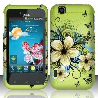 For Lg Mytouch Maxx Lu9400 E739 (T mobile) Rubberized Design Cover   Hawaiian Flowers Cell Phones & Accessories