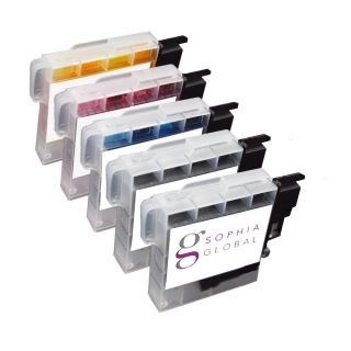 Sophia Global Compatible Ink Cartridge Replacement For Brother Lc61 (2 Black, 1 Cyan, 1 Magenta, 1 Yellow)