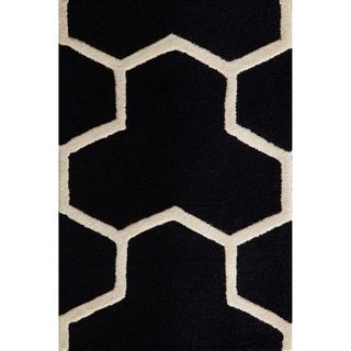 Safavieh Handmade Moroccan Cambridge Collection Black/ Ivory Wool Rug (3 X 5)