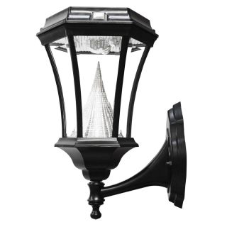 Gama Sonic Gs 94w Victorian Solar Light With 9 Bright white Leds, Wall Mount, Black Finish