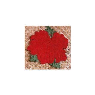 Hawaii Placemat Fabric Cut Out Hibiscus Red   Place Mats