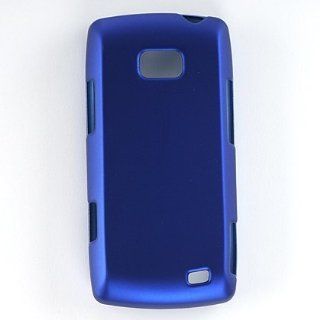Premium Blue Rubberized Hard Snap On Crystal Case Cover for the LG Ally VS740 Cell Phones & Accessories