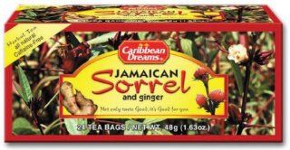 Caribbean Dreams Sorrel & Ginger Tea, 24 tea bags  Herbal Teas  Grocery & Gourmet Food