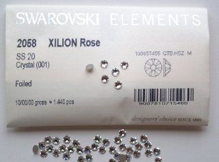 New Swarovski Elements 2058 (2028) Foiled Flatbacks ss 20 Crystal Clear 10 Gross (1440) Rhinestones Factory Pack