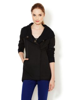 French Terry Convertible Collar Cardigan by Atwell