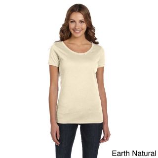 Alternative Alternative Womens Organic Cotton Scoop Neck T shirt Beige Size L (12  14)
