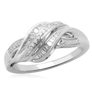 online only 1 4 ct t w diamond triple row wave ring in sterling silver